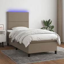  tópszínű szövet rugós és LED-es ágy matraccal 90x190 cm ágy és ágykellék