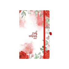 TOPTIMER Csak Nőknek Naptár tervező A5 heti 2026 piros virág határidőnapló