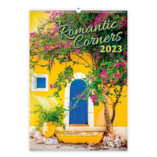 TOPTIMER Falinaptár TOPTIMER T092 315x450mm álló Romantic corners 2023. naptár, kalendárium