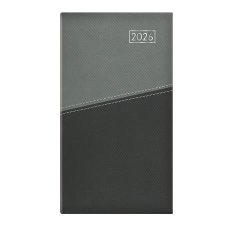 TOPTIMER Zsebnaptár, álló elrendezésű, TOPTIMER Duplex, szürke-antracit (NKD035SZAU) naptár, kalendárium