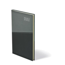 TOPTIMER Zsebnaptár, álló elrendezésű, TOPTIMER "Duplex", szürke-antracit naptár, kalendárium