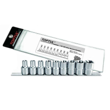 TOPTUL Dugókulcs fej készlet 1/2" 9db E-Torx rövid Toptul dugókulcs