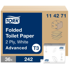 Tork Advanced Folded hajtogatott toalettpapír T3 2r, fehér, 35x242lap SCA114271 higiéniai papíráru