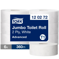 Tork Advanced jumbo toalettpapír T1 2 r, fehér, 6x360m SCA120272 higiéniai papíráru