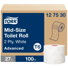 Tork Advanced Mid size toalettpapír tekercs T6 2 r, fehér, 27x100m SCA127530 higiéniai papíráru