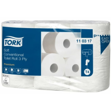 Tork Toalettpapír, T4 rendszer, 3 rétegű, 12 cm átmérő, Premium, TORK "Soft", fehér higiéniai papíráru