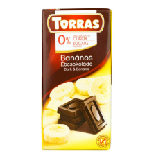 Torras Banános étcsokoládé hozzáadott cukor nélkül 75 g csokoládé és édesség