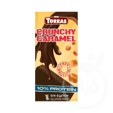 Torras CRUNCHY ÉTCSOKOLÁDÉ ÉDESÍTŐSZERREL SZÓJAFEHÉRJÉVEL KARAMELLEL ÉS SÓVAL 100G csokoládé és édesség
