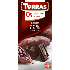 Torras gluténmentes étcsokoládé 72% hozzáadott cukor nélkül 75 g csokoládé és édesség