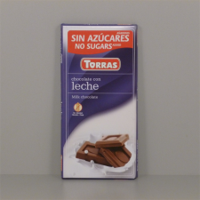 Torras gluténmentes tejcsokoládé hozzáadott cukor nélkül 75 g csokoládé és édesség