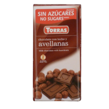 Torras gluténmentes tejcsokoládé mogyoró cukor nélkül 75 g csokoládé és édesség