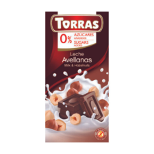 Torras Mogyorós hozzáadott cukormentes tejcsokoládé 75g diabetikus termék