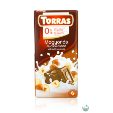 Torras Mogyorós tejcsokoládé hozzáadott cukor nélkül (gluténmentes) 75 g gluténmentes termék