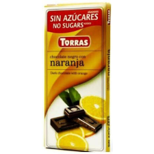 Torras Narancsos étcsokoládé maltitollal 75g csokoládé és édesség