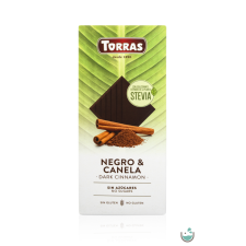 Torras Stevia Vegán fahéjas étcsokoládé (gluténmentes) 125 g gluténmentes termék