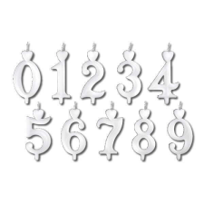  Torta számgyertya, 9, fehér, 7 cm party kellék