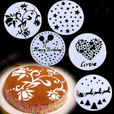 Tortadíszítő stencil szett 5 darab konyhai eszköz