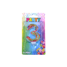  Tortagyertya szám 3 csíkos party kellék