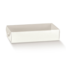 Tortastúdió Mézeskalács doboz, áttetsző tetővel, fehér, 150×100×35 mm sütés és főzés