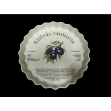  Tortatál receptes 30 cm Szilva dekor kerámia konyhai eszköz