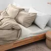  Törtfehér színű flanel gumis lepedő 160x200 cm-es matracra