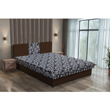  Tosca franciaágy sötét mahagóni és tosca mintás szövet lenyűgöző 4 méretben ágy és ágykellék