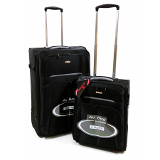 TOUAREG fekete két részes, kétkerekes bőröndszett S+L  TG-6114-szett/2db kézitáska és bőrönd