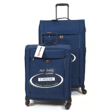 TOUAREG négykerekes, kék cirmos, 2 részes S,L bőrönd szett TG-6650/szett-2db kézitáska és bőrönd