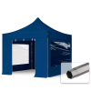  TP 3x3m összecsukható 750N acél vázas pavilon, 4 db oldalfallal - sötétkék