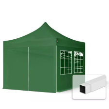  TP 3x3m összecsukható acél pavilon, 4 db oldalfallal - zöld kerti bútor