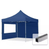  TP 3x3m összecsukható alumínium pavilon, 2 db oldalfallal - kék