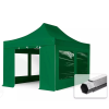 TP 3x4,5m összecsukható 800N alumínium pavilon, 4 db oldalfallal - zöld