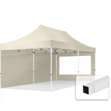  TP 3x6m összecsukható acél pavilon, 2 db oldalfallal - kék kerti bútor