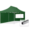  TP 3x6m összecsukható alumínium pavilon, 2 db oldalfallal - zöld