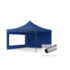  TP 4x4m összecsukható 750N acél vázas pavilon, 2 db oldalfallal - kék