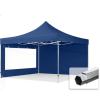  TP 4x4m összecsukható 800N alumínium pavilon, 2 db oldalfallal - kék