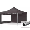  TP 4x4m összecsukható 800N alumínium pavilon, 2 db oldalfallal - sötétszürke