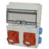 TP Electric 3320-004-5500 Ipari doboz szerelt 220x300 2x(5P16A)+4x(2P+F)oldalsó IP44