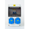 TP Electric SZERELT IPARI DOBOZ INSTALLÁCIÓVAL,130X220MM, 2X(2P+F) , IP44, 2X(1PC16A)KISMEGSZAKÍTÓVAL