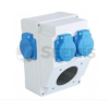TP Electric Üres ipari doboz 120×170mm fúrt 3 fázisú (75X75) aljzathoz+1 fázisú kék aljzat 4 db