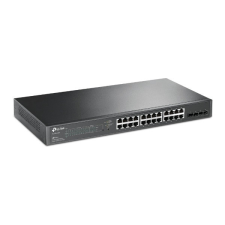 TP-Link Switch 24x1000Mbps (24xPOE) + 4xGigabit SFP, Menedzselhető, TL-SG2428P hub és switch