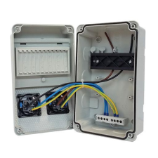 TPLAST IPARI DOBOZ SZERELT 130X220 2X(2P+F) ELŐLAPON VEZETÉKELVE(3318-200-0000) villanyszerelés