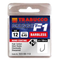 Trabucco F1 Maggot szakáll nélküli horog 14 15 db horog