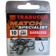 Trabucco Match Specialist szakáll nélküli horog 16, 15 db/csg horog