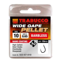 Trabucco Wide Gape Pellet szakáll nélküli horog 10 15 db horog