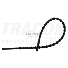 TRACON 120F-GY Gyöngyös nyitható kábelkötegelő, fekete 120×1,3mm, D=6-25mm, PE barkácsolás, csiszolás, rögzítés