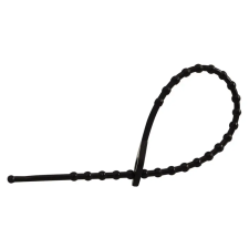 TRACON 150F-GY Gyöngyös nyitható kábelkötegelő, fekete 150×2mm, D=8-35mm, PE barkácsolás, csiszolás, rögzítés