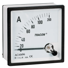 TRACON ACAM72-5 Analóg váltakozó áramú ampermérő közvetlen méréshez 72×72mm, 5A AC mérőműszer