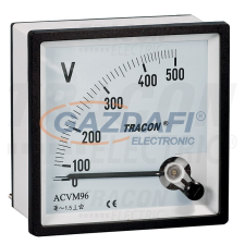 TRACON ACVM72-450 Analóg váltakozó áramú voltmérő 72×72mm, 450V AC mérőműszer