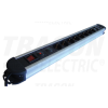 TRACON ALU 8-as elosztó kapcsoló+túlfesz+túláram+koax+tel védelem8×SCHUKO, 3m, max.16A, 250V, 3680W, H05VV-F